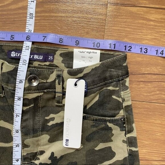 Tractrblu Julia High Rise Jean Army Green Size 25 - Picture 4 of 9